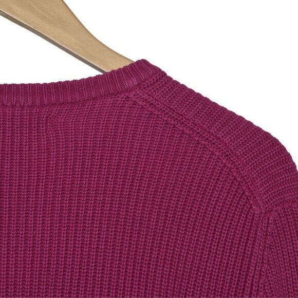 Zara Cotton Knit Sweater Pink Long Sleeve Crew Neck Size Medium - Picture 6 of 9
